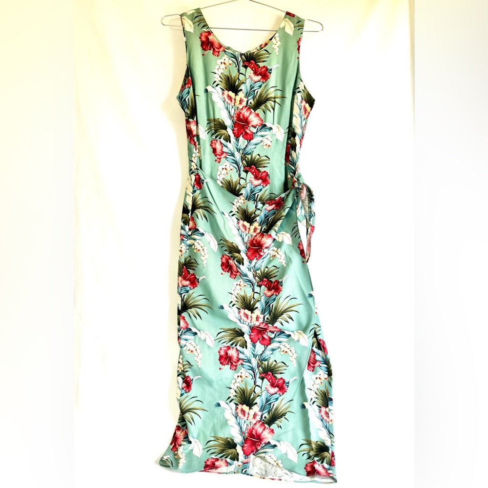 Vibrant Hawaiian Maxi Wrap Dress Floral